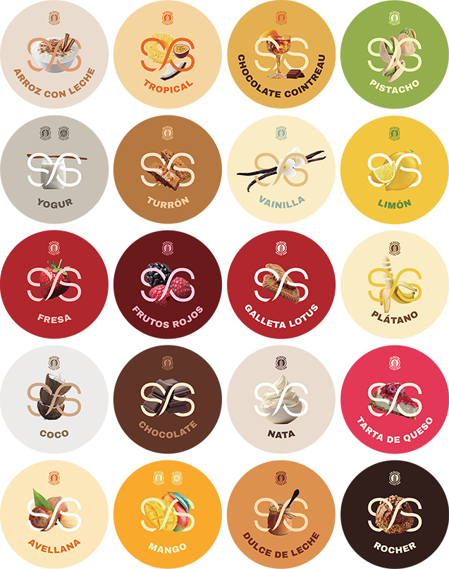 Sabores de los helados artesanales gallegos DESSEO en Bo&Go
